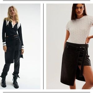 We The Free Black Wrap Skirt
